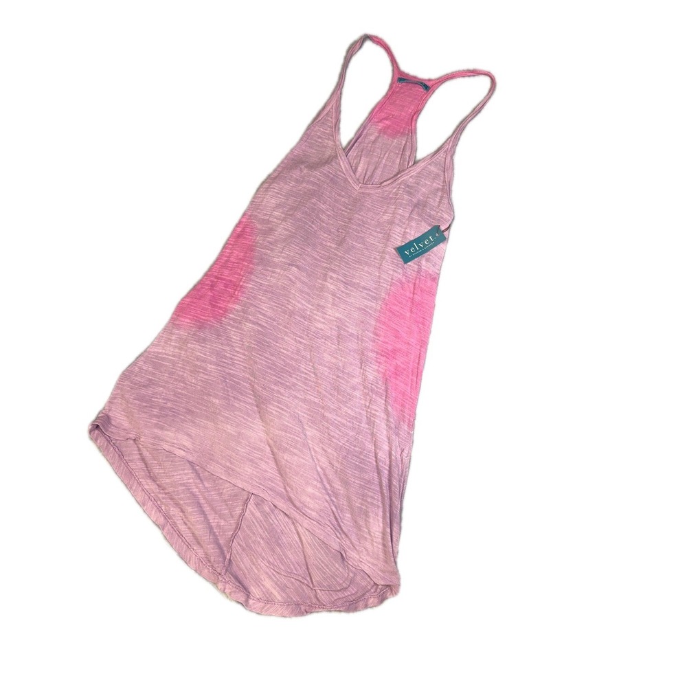 Velvet by Graham & Spencer Pink Sleeveless V-Neck Tank Top Hand Dyed